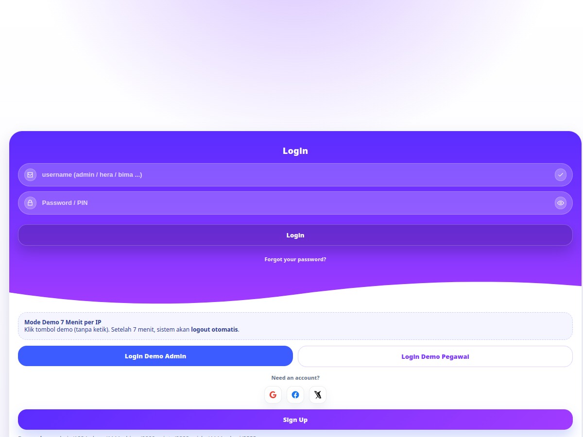 Sistem Absensi Online Purple V1