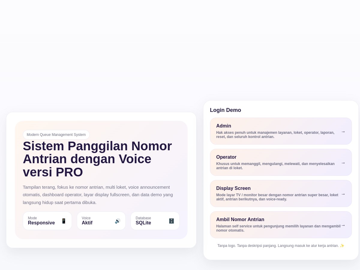 Sistem Antrian Voice dengan Nama V2