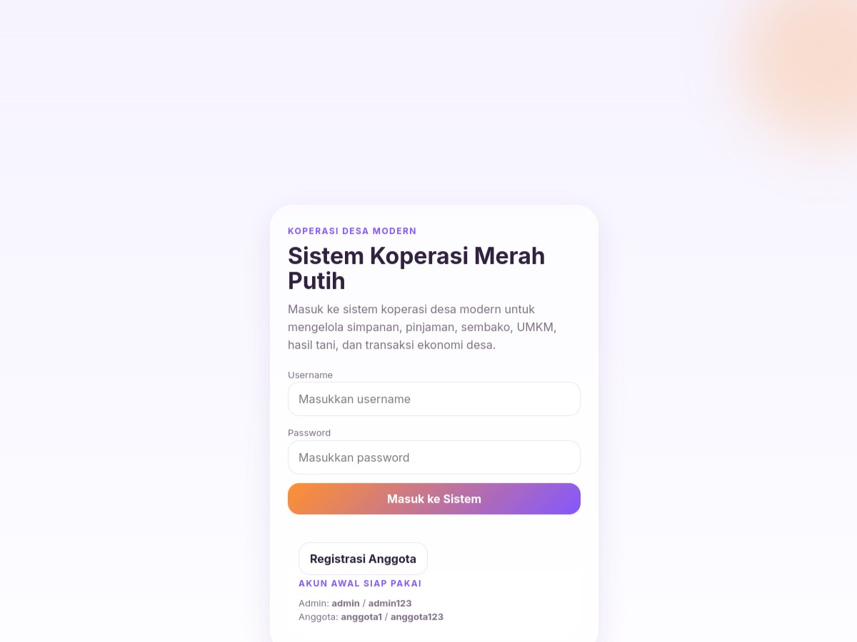 Sistem Koperasi Merah Putih
