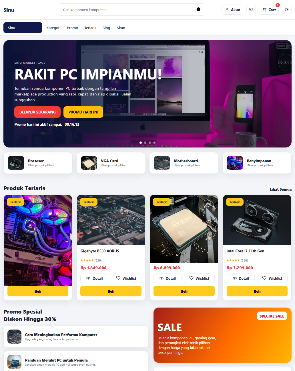 Toko Hardware + payment gateway + pengecekan ongkos kirim