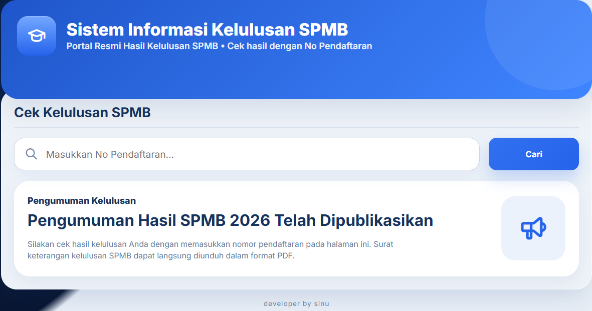 Sistem Informasi Kelulusan SPMB