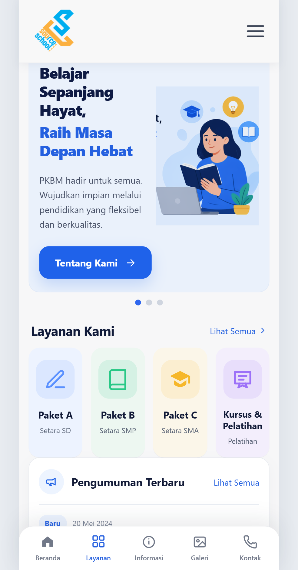 Web Informasi PKBM/Sekolah Formal